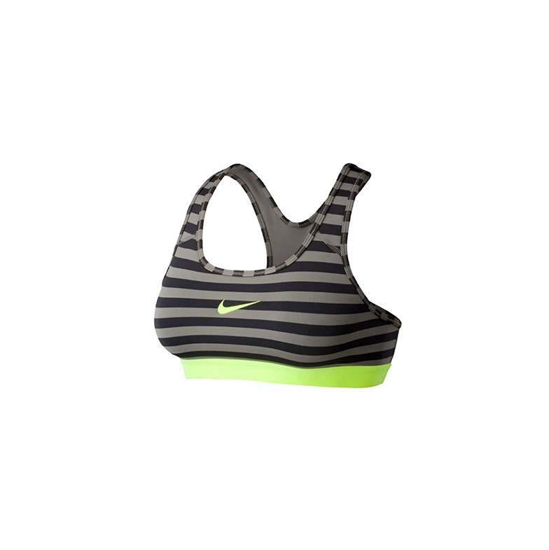 Nike Women Sport Bra AS Nike Pro Classic Pad Stripe (Brown) 