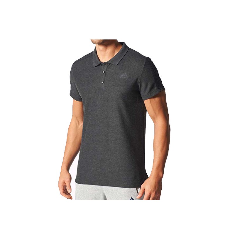 Adidas Sport Essential 3 Stripes Polo Black
