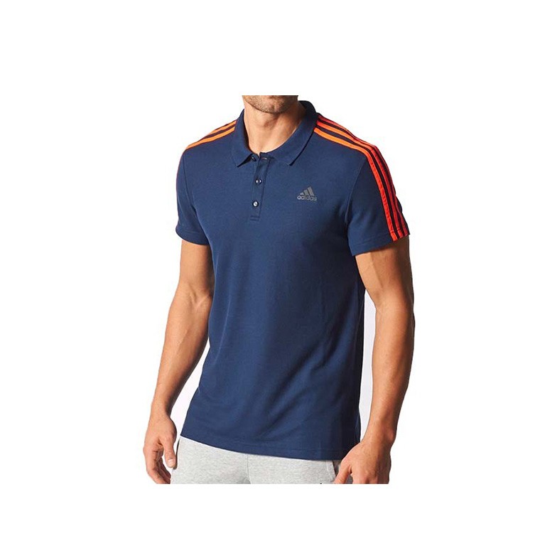 Adidas Sport Essential 3 Stripes Polo Navy Blue