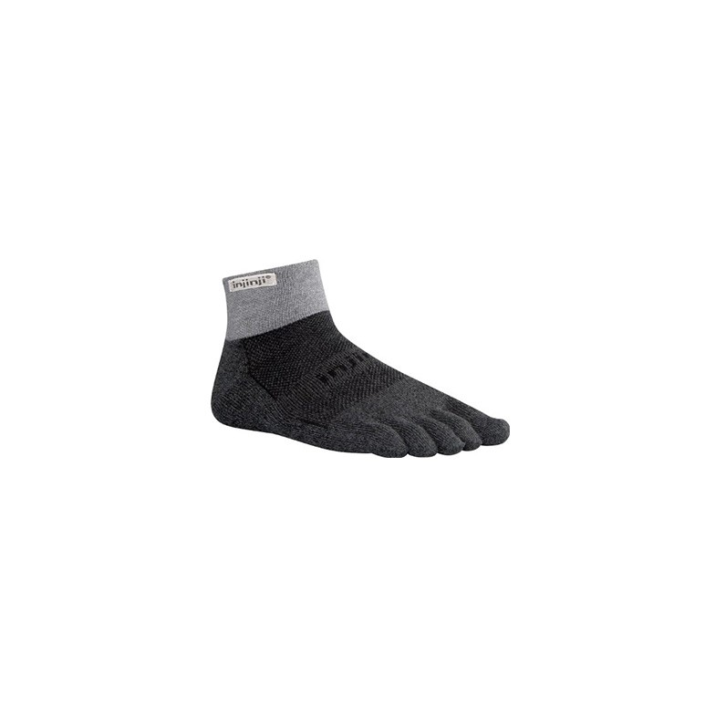 Injinji Mini Crew Trail Toe Socks Mid Weight - Black 