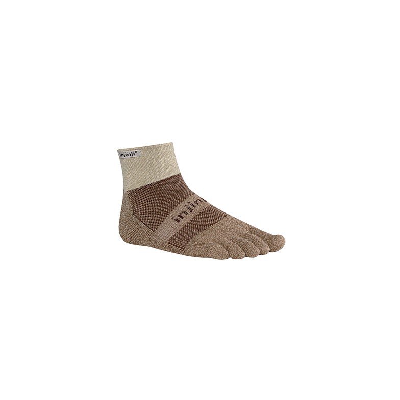 Injinji Mini Crew Trail Toe Socks Mid Weight - Brown 