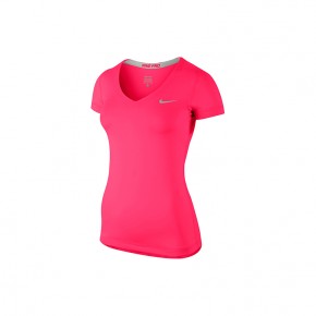 Nike Women Running AS Pro SS V-Neck (Pink)