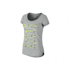 Nike Women AS Tee Scoop Cheetah Tee (Grey)