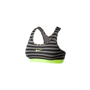 Nike Women Sport Bra AS Nike Pro Classic Pad Stripe (Brown) 