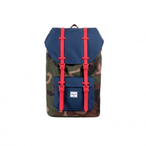 Herschel Little America Backpack Woodland Camo With Red Rubber