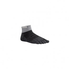 Injinji Mini Crew Trail Toe Socks Mid Weight - Black 