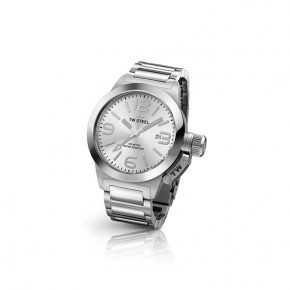 TW Steel - Canteen case 3 hands date - Sunray Silver dial steel bracelet (40mm)