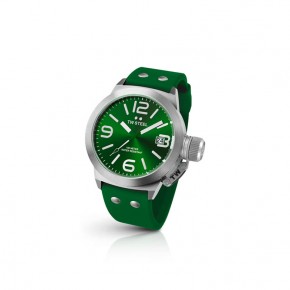 TW Steel - Canteen case 3 hands - Green dial Green silicon strap (45mm)