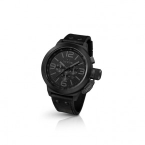 TW Steel - Canteen PVD Black case chrono Black date - Black dial Black leather strap Special Edition Cool Black (50mm)