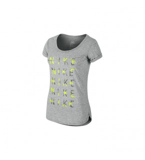 Nike Women AS Tee Scoop Cheetah Tee (Grey)
