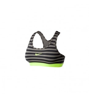 Nike Women Sport Bra AS Nike Pro Classic Pad Stripe (Brown) 