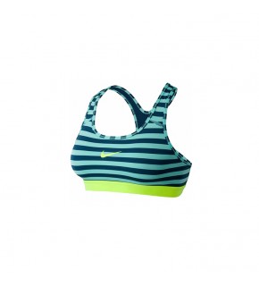 Nike Women Sport Bra AS Nike Pro Classic Pad Stripe (Blue)