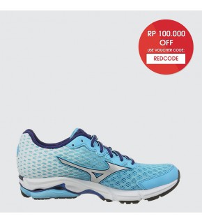 Mizuno WAVE RIDER 18 (W) - BLUE ATOLL / SILVER / BLUE DEPTHS